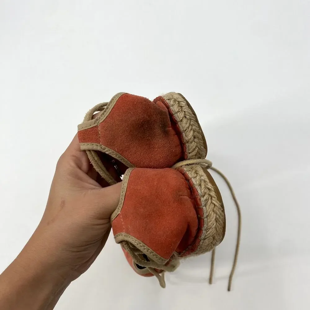 Free People 39 pink Marina Lace Up Espadrille